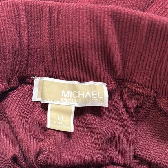 MICHAEL KORS RIBBED PANTS. BURGUNDY. - Picture 4 of 5